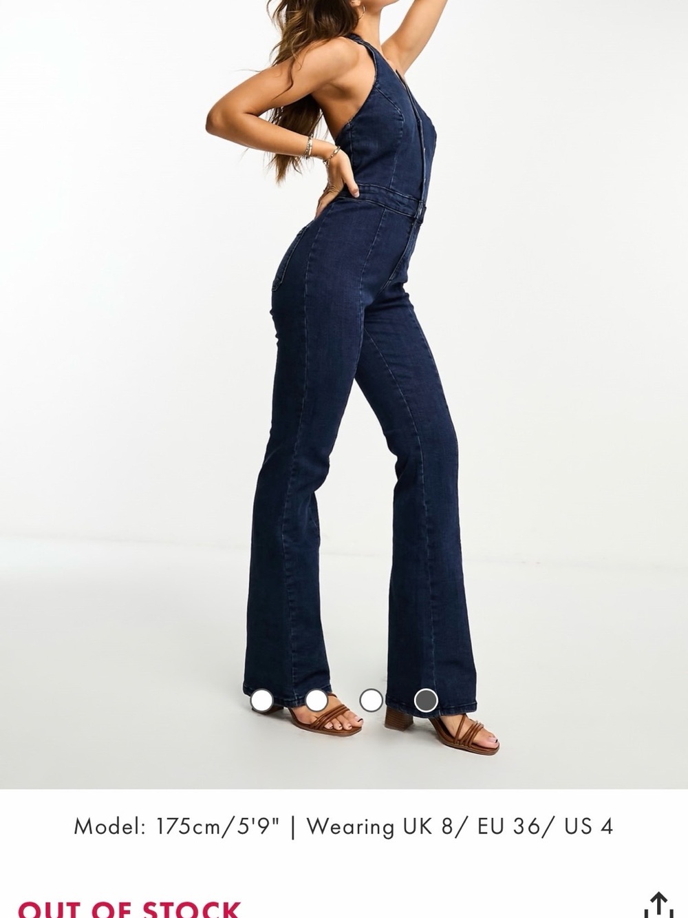Mango Jean Halter Neck Jumpsuit